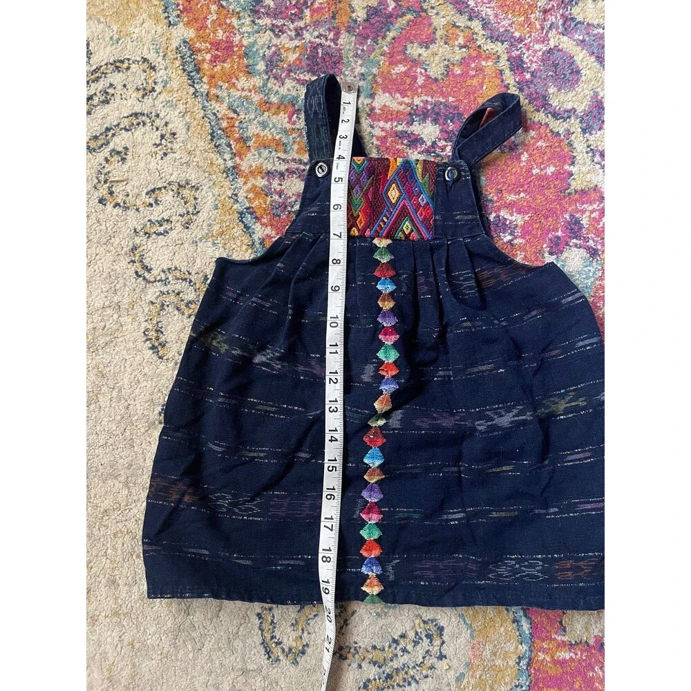 Vintage Guatemalan Huipil Artisan Embroidered Kids Jumper Dress